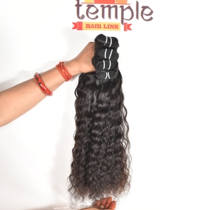 Extensions de cheveux naturels indiens bouclés Remy, alignés sur les cuticules, noirs, en gros, pour femmes, avec dentelle complète, ondulations profondes, non traités chimiquement - Product Image 5