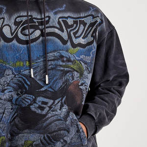 Fournisseur de sweats à capuche en strass OEM, sweat à capuche de haute qualité avec décoration en pierres de cristal, idéal pour les marques de vêtements à étiquette privée - Product Image 5