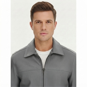 Chaqueta de Cuero para Hombre, Estilo Casual, con Cierre Frontal Completo, Cuello Clásico, para Uso Diario, Fabricante Personalizado - Product Image 4