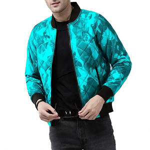 Chaqueta de Hombre Acolchada con Cierre de Cremallera, Resistente al Viento, Informal, para Otoño, Corte Regular, Material de Poliéster - Product Image 2