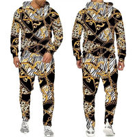 Erkek Kışlık Büyük Beden Siyah Altın Rengi Düz Hafif Kapüşonlu Eşofman Takımı Günlük Kapüşonlu Sweatshirt ve Eşofman Altı