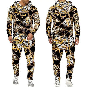 Mens Winter Plus Size Black Gold Solid Lightweight Hoodie Tracksuit Set Casual Hooded Sweatshirt and <b>Jogger</b> Pants - Product Image 5