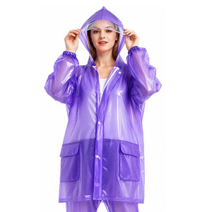 Vêtement de pluie imperméable pour femmes, veste de pluie légère à capuche, coupe-vent, long manteau d'extérieur pour femmes - Product Image 1
