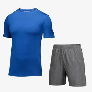 Ensemble de survêtement d'été deux pièces de haute qualité avec logo personnalisé, t-shirt et short pour hommes, idéal pour l'entraînement - Product Image 5