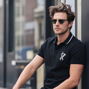 Nouveau design polos grande taille pour hommes Séchage rapide et respirant Décontracté à manches courtes avec revers T-Shirt grande taille - Product Image 2