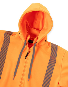 Sudadera de Seguridad Reflectante de Alta Visibilidad con Cremallera Completa, Ropa de Trabajo Impermeable de Poliéster para Construcción y Obras Viales - Product Image 2