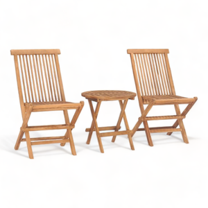 <b>Garden</b> Chairs Set Of 4 <b>Folding</b> Outdoor Wooden With Durable Material and Round <b>Table</b> for Home Furniture Decoration - Product Image 5