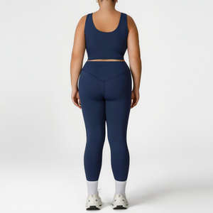 Wholesale Custom <b>Women</b> Plus Size Printed Gym Set Breathable Tank <b>Top</b> and High Waist Yoga Leggings Fitness Workout Activewear - Product Image 5