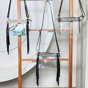 กระเป๋าสะพายข้างสไตล์ตะวันตก หนังวัวแท้ ตกแต่งด้วยลายฉลุ  พร้อมสายสะพายแบบพู่  ได้รับการรับรองจากสนามกีฬา  กระเป๋าแฟชั่นสไตล์โบฮีเมียนสำหรับผู้หญิง - Product Image 6