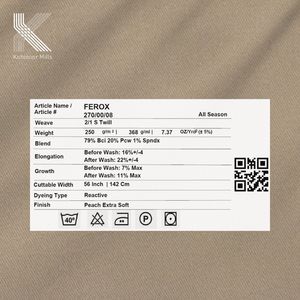 Tela de Algodón y Elastano al por Mayor, 325 GSM, Sarga 3/1, Material Resistente y Elástico para Pantalones Chino, Proveedor OEM - Product Image 4