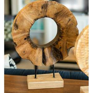 Centre de table en bois de grande qualité à prix raisonnable pour l'agencement de dîner d'anniversaire et la présentation d'arrangements romantiques avec des bougies. - Product Image 2