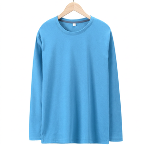 เสื้อยืดคอกลมแขนยาวผู้ชาย T Plus สีดำล้วน ผ้าฝ้ายเจอร์ซีย์ ระบายอากาศได้ดี แบบลำลอง - Product Image 4
