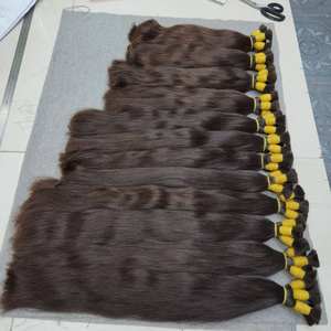 Alta calidad superior sin procesar cutícula completa Virgen Remy cabello humano a granel cabello humano materia prima blanqueamiento Rubio #60, #613 - Product Image 3