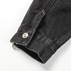 <b>Men's</b> Washed Denim <b>Jacket</b> Regular Fit Turn-down Collar Single Breasted Button Closure Casual Autumn Wear - Product Image 3