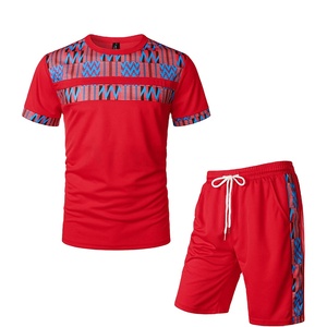 Conjuntos informales de verano para hombre, camiseta de manga corta de Color sólido, pantalones cortos, ropa de calle, trajes de entrenamiento, conjunto de 2 piezas, 2022 - Product Image 1