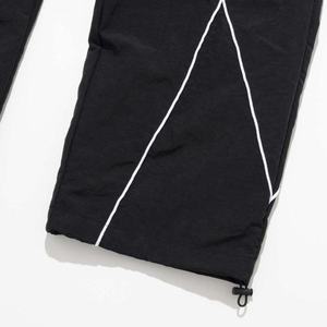 Custom ODM Men's Track Pants Wide Leg Athletic <b>Trousers</b> with Piping <b>Drawstring</b> Casual Streetwear Polyester/Cotton - Product Image 6