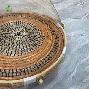 Seagrass food <b>cover</b> with round pattern Kitchenware and <b>table</b> decoration Wholesale eco-friendly Made in Viet Nam - Product Image 6