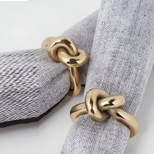 Elegant Brass Polished Metal <b>Napkin</b> <b>Rings</b> Gold Knot Detail Modern <b>Napkin</b> <b>Ring</b> Great Quality <b>Napkin</b> <b>Ring</b> Eco-Friendly Home Decor - Product Image 2