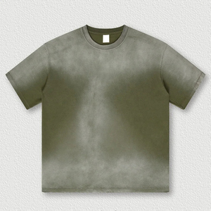Camiseta de Hombre de Algodón Grueso de 260g, Lavada con Ácido, Estilo Desgastado, Transpirable, de Manga Corta - Product Image 5