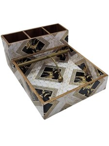 Porte-couverts en MDF style américain avec distributeur de serviettes intégré, résistant au lave-vaisselle, bras lesté, idéal pour les cadeaux et les tables de restaurant - Product Image 4