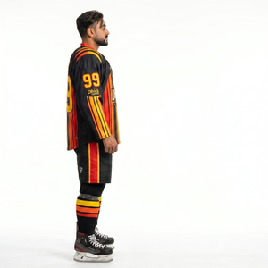 Maillot de hockey sur glace personnalisé 100 % polyester respirant en maille avec col à lacets, sublimé, pour uniformes de fabricant OEM en gros, amateur - Product Image 3