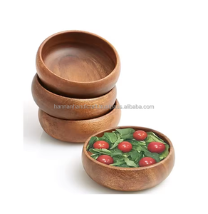 Bol en bois mongol 100% Premium Kajal Industries, style rustique asiatique, vaisselle artisanale en bois naturel, résistant à la décoloration - Product Image 3