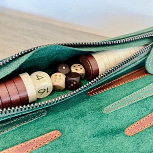 Customized Colorful PU Leather Eco-Friendly Durable <b>Backgammon</b> Board Classic Roll-Up Indoor Outdoor Leisure Entertainment Game - Product Image 6