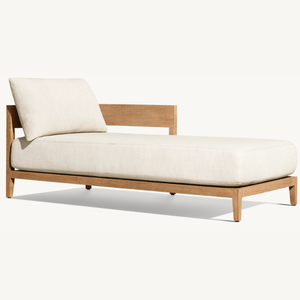 Chaises longues en teck moderne, durables, avec mousse souple, adaptées aux piscines toutes saisons. - Product Image 3