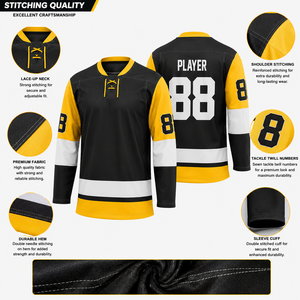 Maillots de hockey de l'équipe des États-Unis, vêtements de sport personnalisés, vêtements de hockey sur glace imprimés, 100% polyester, séchage rapide, respirant, écologique, devant - Product Image 5