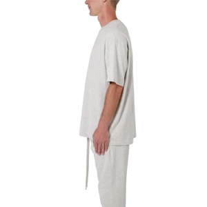 เสื้อยืดผ้าฝ้ายธรรมดาแขนสั้นสำหรับผู้ชายเสื้อยืดโลโก้ออกแบบได้ตามต้องการ - Product Image 5