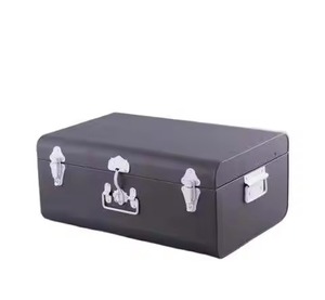 Metal Storage <b>Box</b> Rectangle Lidded Multifunctional Minimalist Design for Home Organization Table Top Use Trunk <b>Box</b> For Toys - Product Image 1