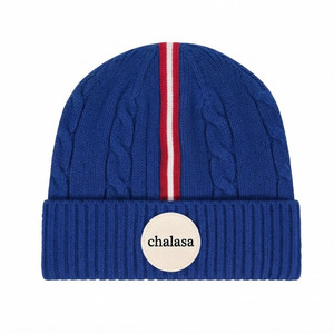 Custom Graphic Design Printed Jacquard Y2K Winter Streetwear <b>Skull</b> Cap Knitted Warm Reversible <b>Beanie</b> Hat with Big Log - Product Image 2