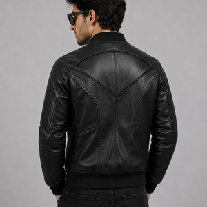 Fashionable Leather <b>Jacket</b> for Men and Plus Size Solid Pattern Available for Reasonable Price Men's Leather <b>Jacket</b> - Product Image 3