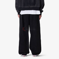 Celana Olahraga Musim Dingin Unisex 100% Katun, Potongan Regular, Kaki Lurus, Kancing Depan, Bernapas, Santai, Grosir OEM
