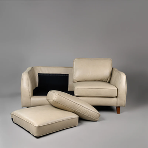 Canapé rectangulaire moderne 2 places en cuir tufté de haute qualité, écologique et durable, pour salon, hôtel, restaurant, hall d'entrée, décoration extérieure - Product Image 3
