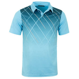 Camisa de Golf Personalizada para Hombre, de Manga Corta, Tejido Sólido, Antiarrugas, Transpirable, con Estampado Digital - Product Image 4