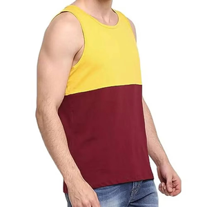 Modern <b>Mens</b> Two Tone Tank Top Sleeveless Gym Fitness Vest Cotton Muscle Tank Custom Logo Bodybuilding Workout <b>Singlet</b> OEM - Product Image 4