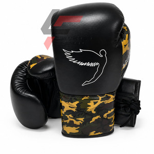 Hot Selling Customer Demand Fly Camo Design Boxing Sparring <b>Gloves</b> For Sale Genuine Leather Professional Fighting Training Gear. - Product Image 2