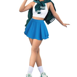 Shorts taille haute élastiques et confortables pour femme, coupe trapèze, avec dentelle, pour fitness, tennis, badminton - Product Image 1