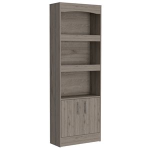 Ensemble de bureau 2 pièces 4 portes à 10 étagères gris clair pour école comprenant bibliothèque et bureau - Product Image 4