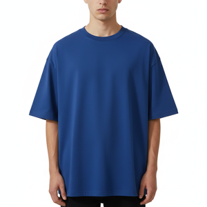 T-shirts en coton pour hommes, unisexes, à manches courtes, col rond, coupe ample, basiques, couleur unie, vêtements de sport - Product Image 4