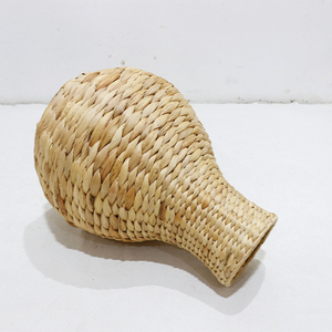Handmade Water <b>Hyacinth</b> Weaving Round Tabletop <b>Vase</b> Bohemian Style for Floral Display - Product Image 6