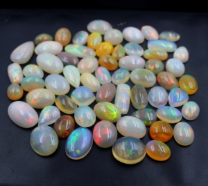 Wholesale Natural White Ethiopian <b>Opal</b> Cabochon Multi Fire Loose Gemstone Multi Fire Effect White <b>Opal</b> <b>Ring</b> October Birthstone - Product Image 1