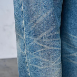 Jean en denim 100 % coton pour homme, coupe droite, style hip-hop, coupe évasée, fait main, effet vieilli, coupe ample, délavage vintage - Product Image 4