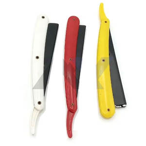 Premium Professional Barber Shaving Razor with Custom Logo <b>Sliding</b> Grooming Haircuts Exposed Blade and <b>Plastic</b> Handle - Product Image 1