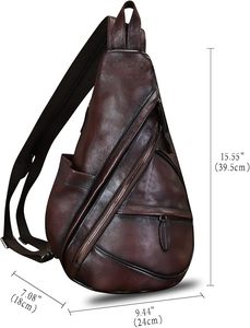 Bolso de Pecho y Hombro de Cuero Genuino para Hombre, Personalizable al por Mayor, Gran Capacidad, Duradero, Estilo Vintage, Casual y Moderno - Product Image 2