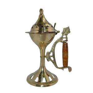 Brûleur d'encens en laiton traditionnel Lobandan, porte-encens Dhoop Lobaan pour la maison et le temple - Product Image 1