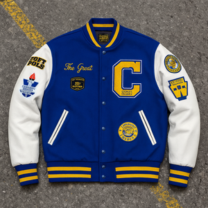 Chaqueta Universitaria Vintage con Logos Bordados para Hombre, Chaqueta de Cuero Varsity, Chaqueta Cortavientos de Piloto, Chaqueta Bomber, Chaqueta Letterman de Béisbol - Product Image 6