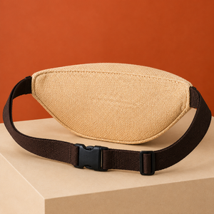 HINDVANTA GLOBAL Sac banane/bandoulière/ceinture en jute durable avec fermeture éclair, logo personnalisé, multi-compartiments, pour voyage et rangement - Product Image 3