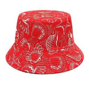 Sombrero de Pescador Unisex, Blanco y Negro, con Estampado de Vida Marina, Lona de Poliéster, Casual, para Playa, Primavera, Verano, Adultos - Product Image 6